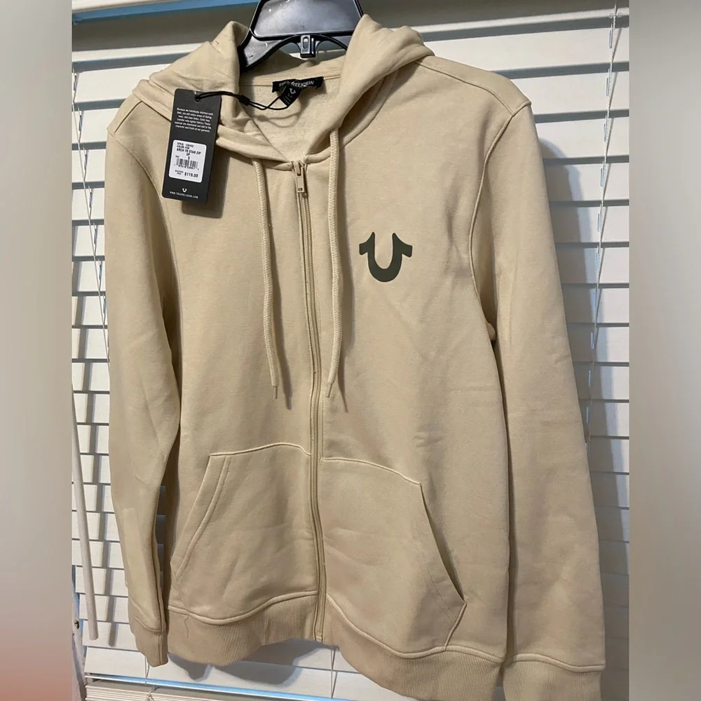 True Religion Men's Buddha Logo Zip Hoodie Sweatshirt - Picture 2 of 4